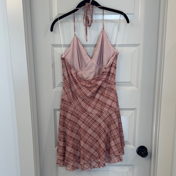 Altar'd State Pink Plaid Backless Dress - Picture 2 of 3